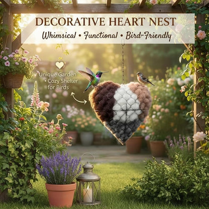 Handmade Alpaca Fiber Bird Nesting Heart